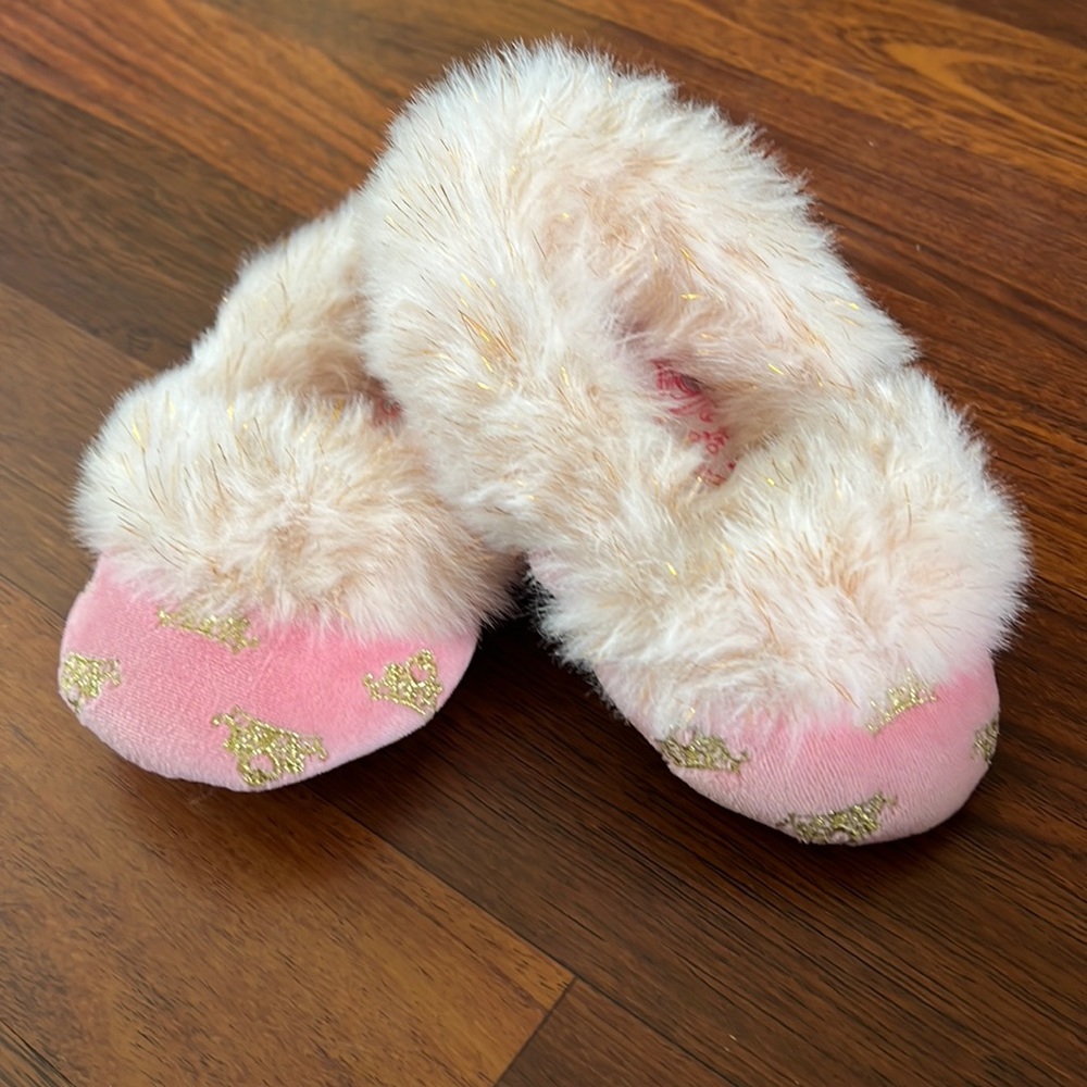 3/$12 Disney Princess Embroidered Crown Slippers